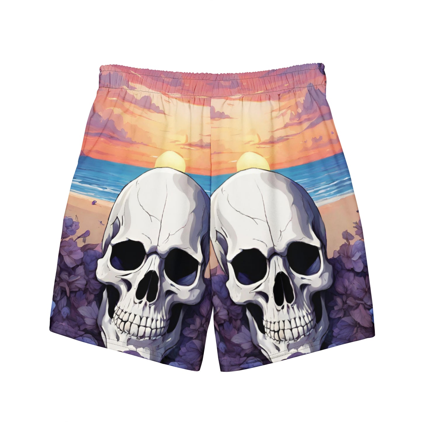 PURPLE SUNSET SKULL SWIM TRUNKS