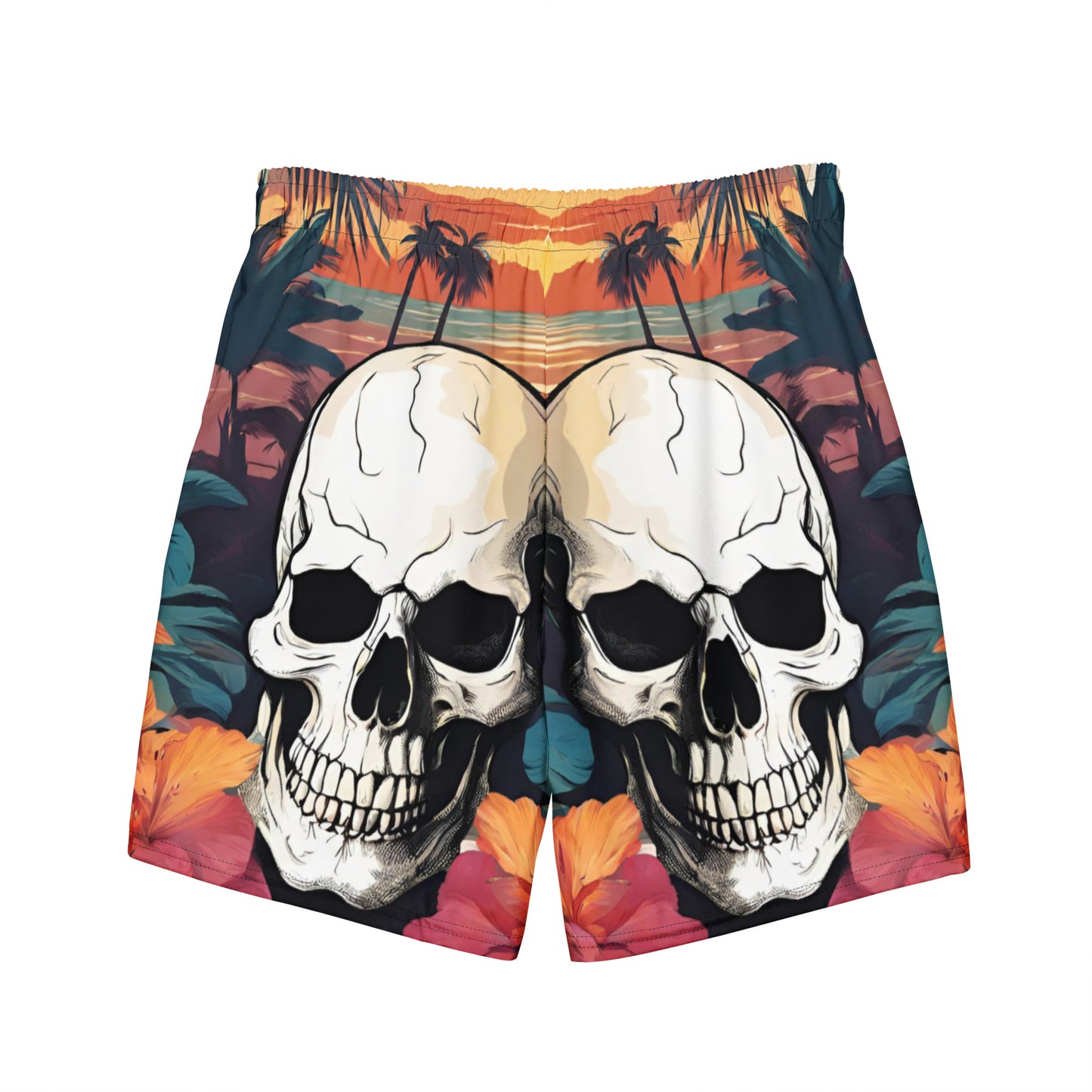 RETRO TROPICAL SKULL SWIM TRUNKS