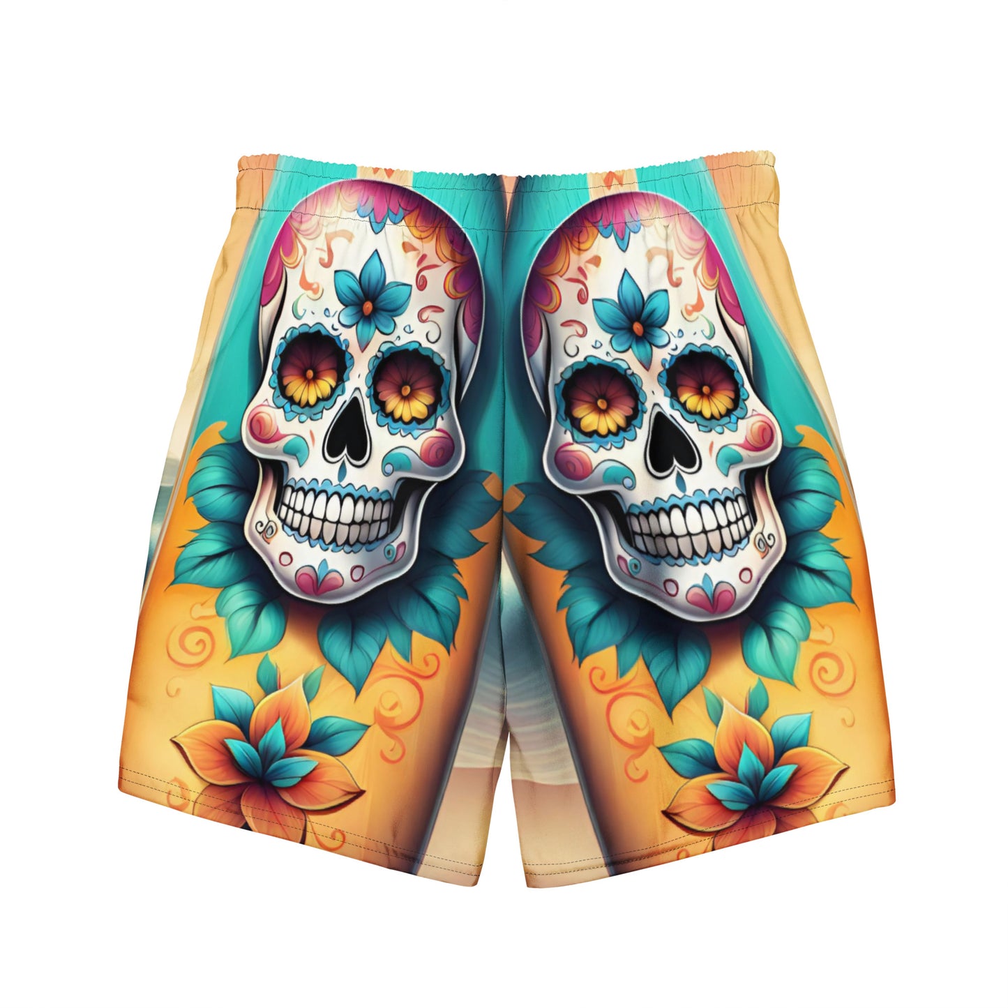 SKULL SURFBOARD SWIM TRUNKS