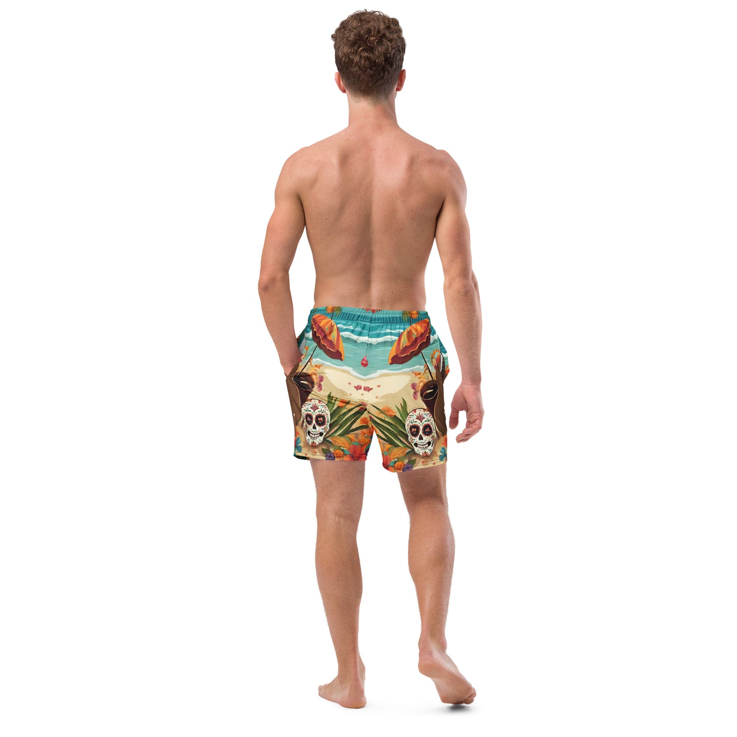 SUGAR SKULL ON THE SAND SWIM TRUNKS
