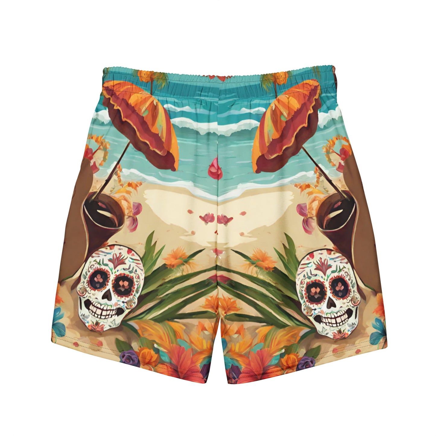 SUGAR SKULL ON THE SAND SWIM TRUNKS