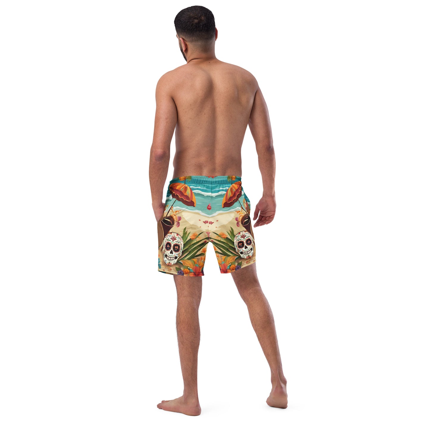 SUGAR SKULL ON THE SAND SWIM TRUNKS