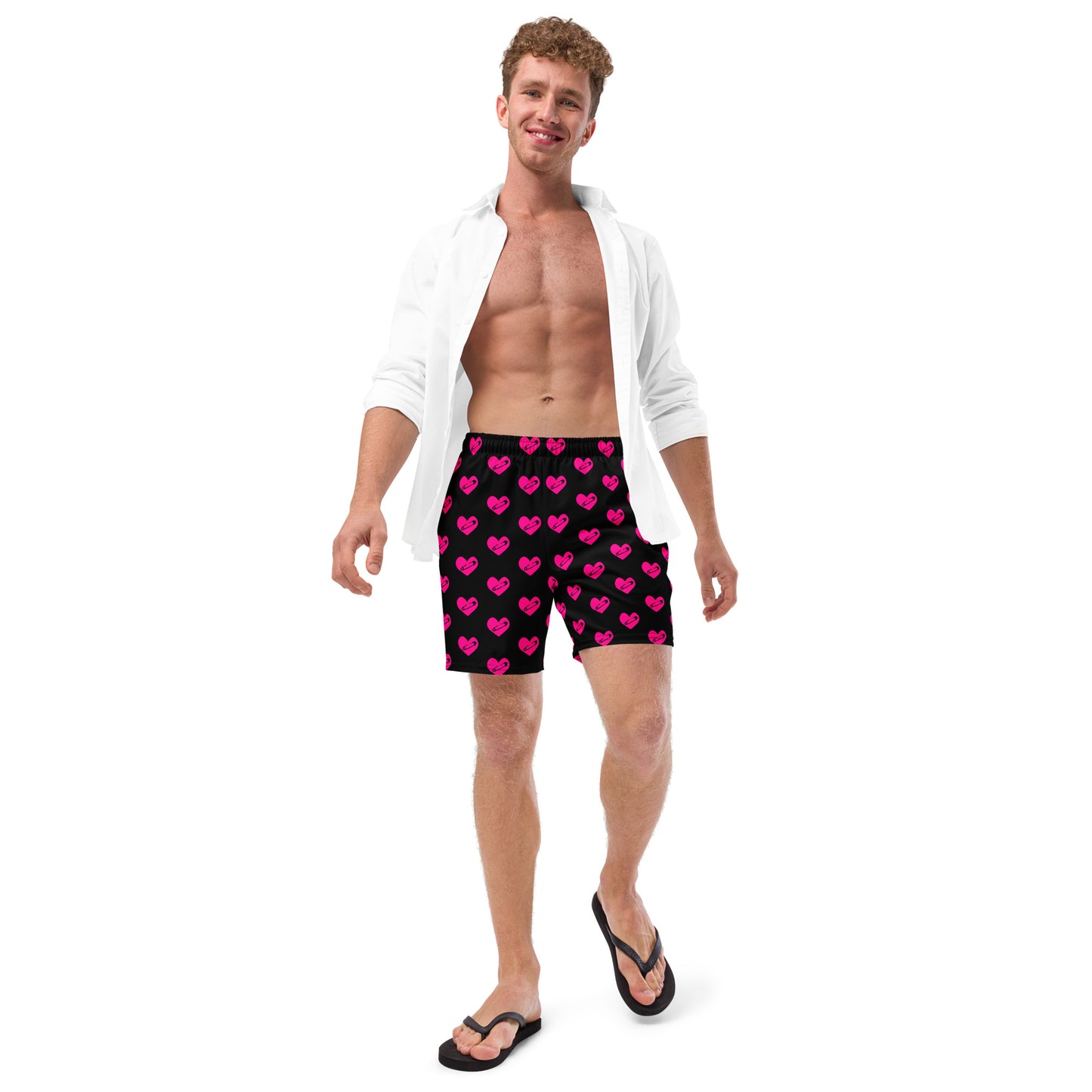 PINNED HEART SWIM TRUNKS