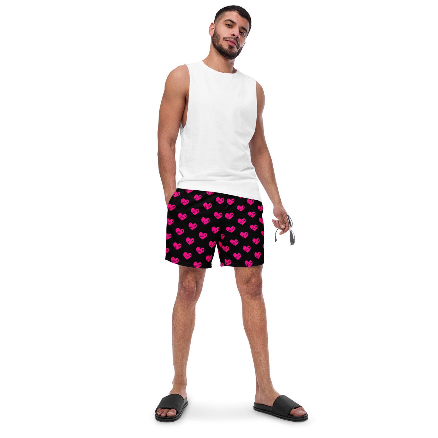PINNED HEART SWIM TRUNKS