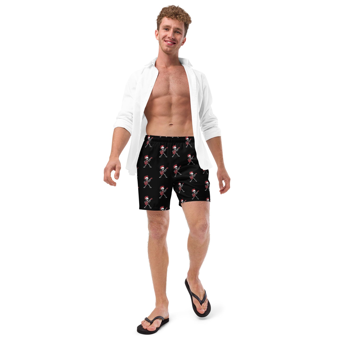 RED GUITAR SWIM TRUNKS