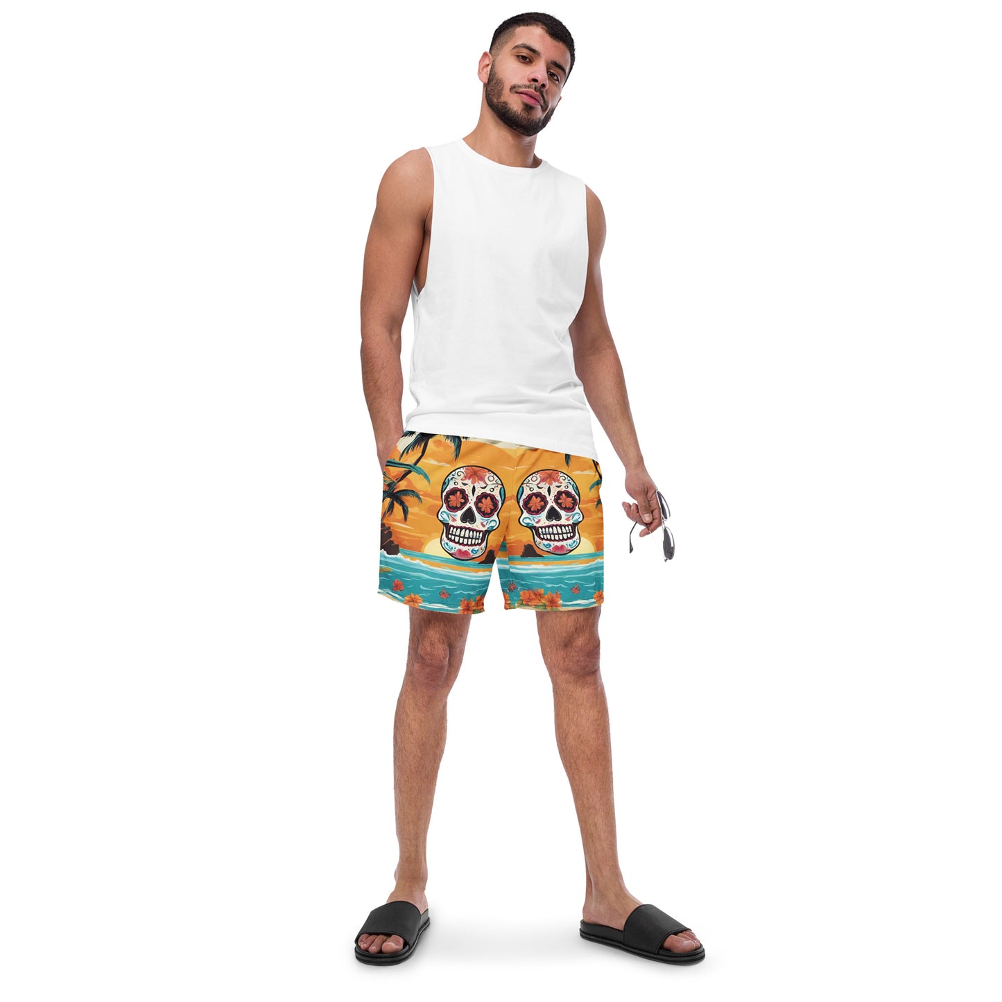 SUGAR SKULL SUNSET SWIM TRUNKS