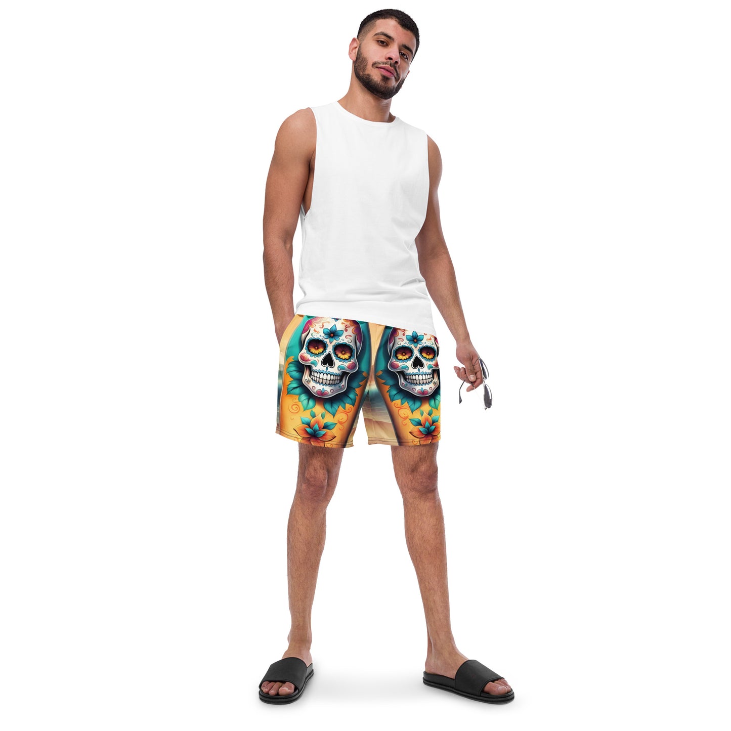 SKULL SURFBOARD SWIM TRUNKS