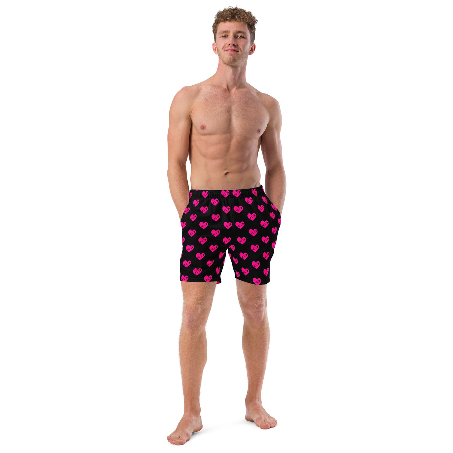PINNED HEART SWIM TRUNKS