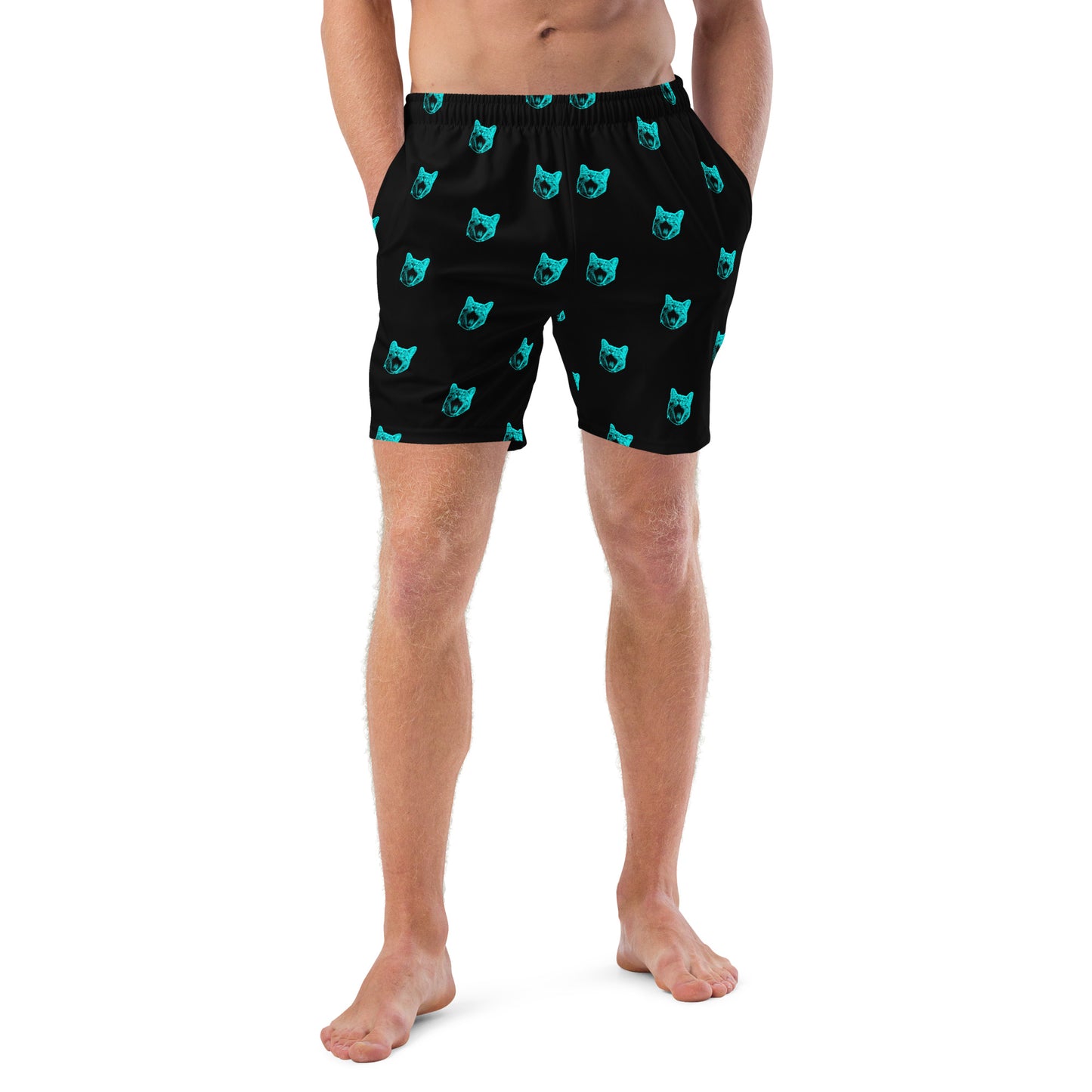 ELECTRIC BLUE CAT SWIM TRUNKS