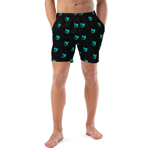ELECTRIC BLUE CAT SWIM TRUNKS