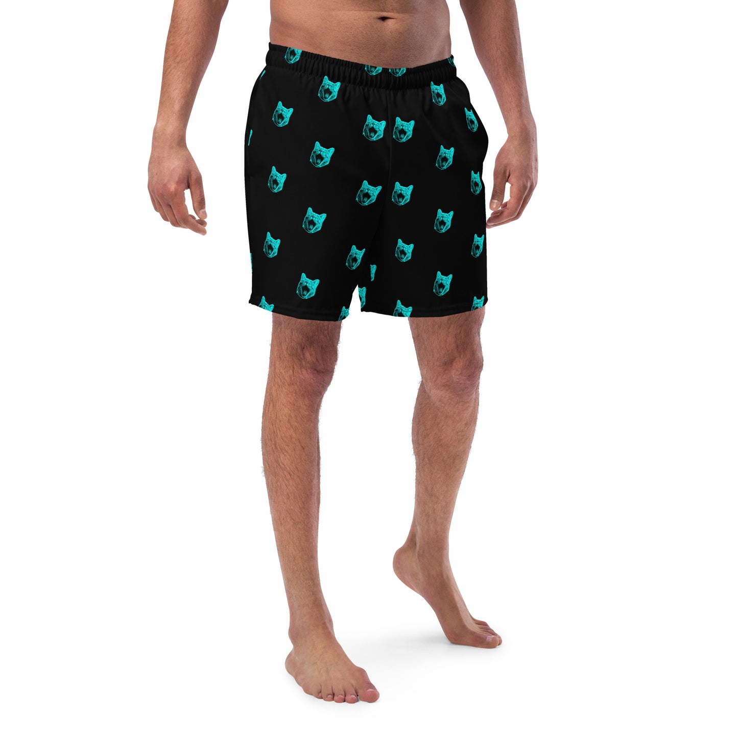 ELECTRIC BLUE CAT SWIM TRUNKS