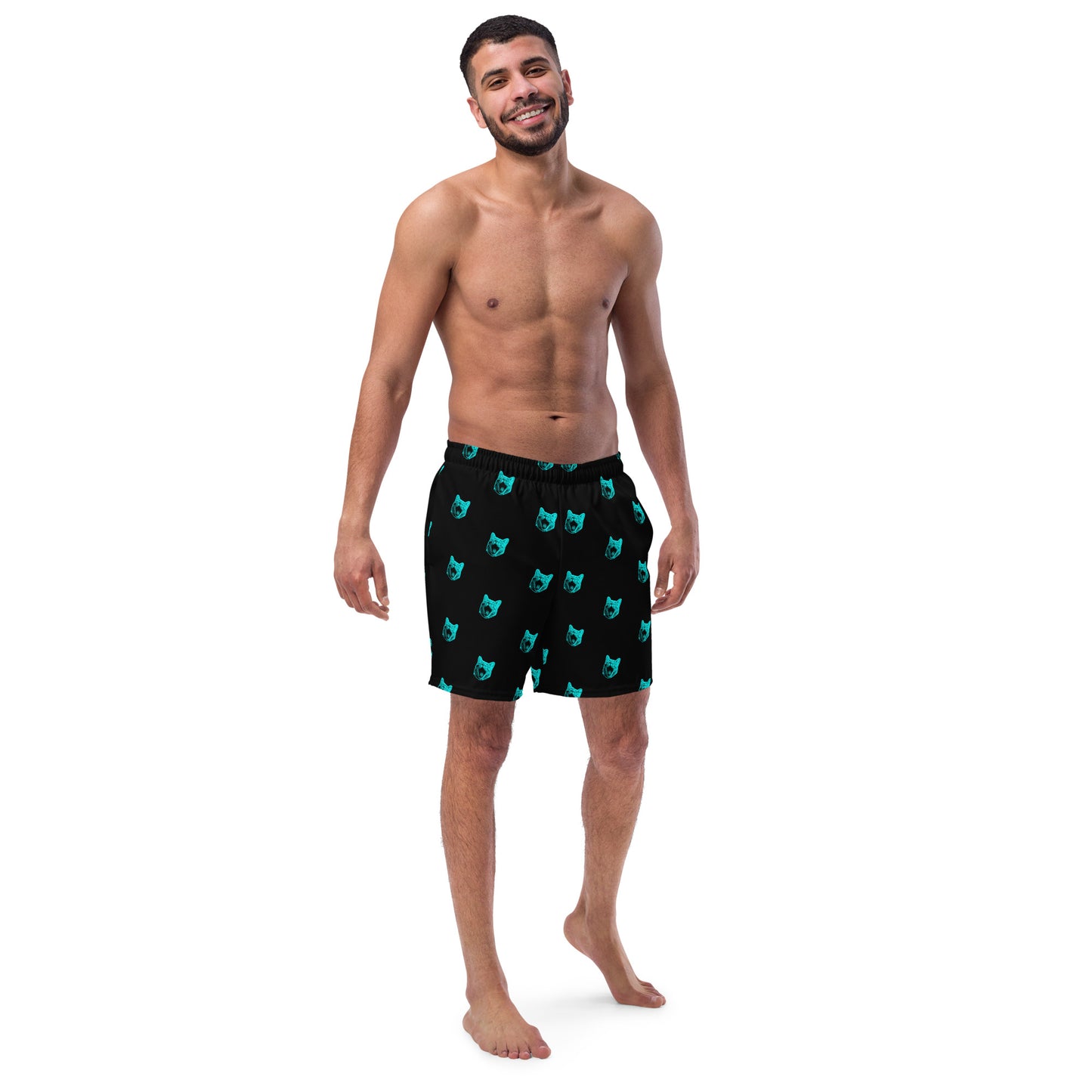 ELECTRIC BLUE CAT SWIM TRUNKS