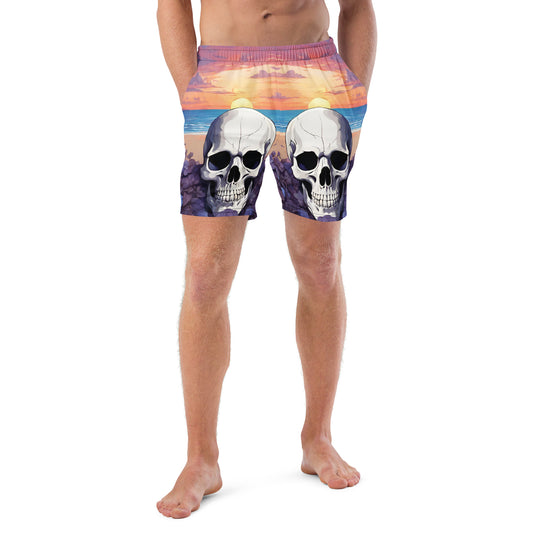 PURPLE SUNSET SKULL SWIM TRUNKS
