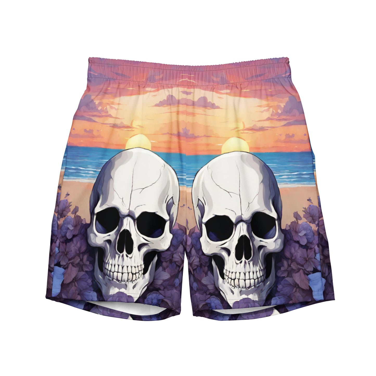 PURPLE SUNSET SKULL SWIM TRUNKS