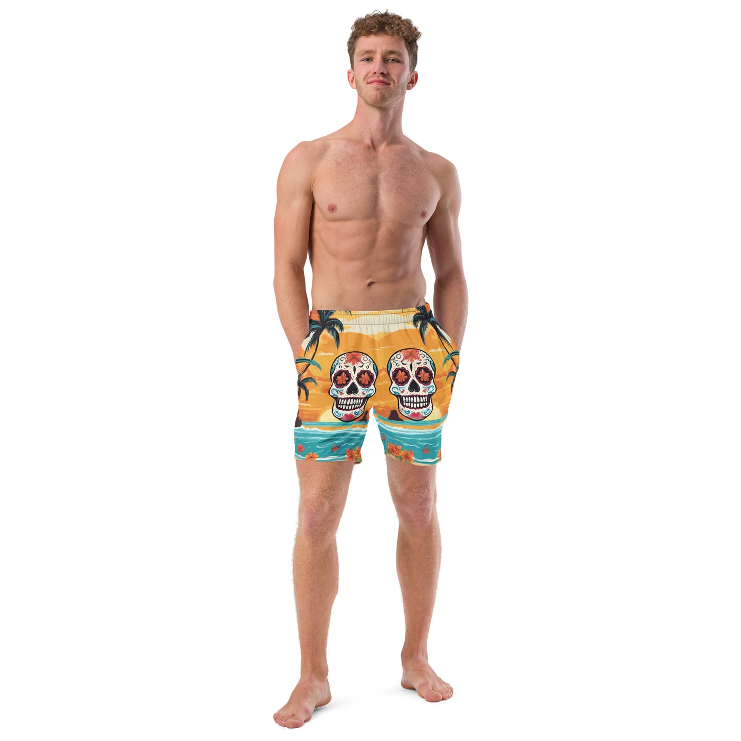 SUGAR SKULL SUNSET SWIM TRUNKS
