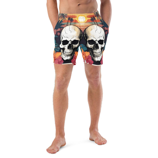 RETRO TROPICAL SKULL SWIM TRUNKS