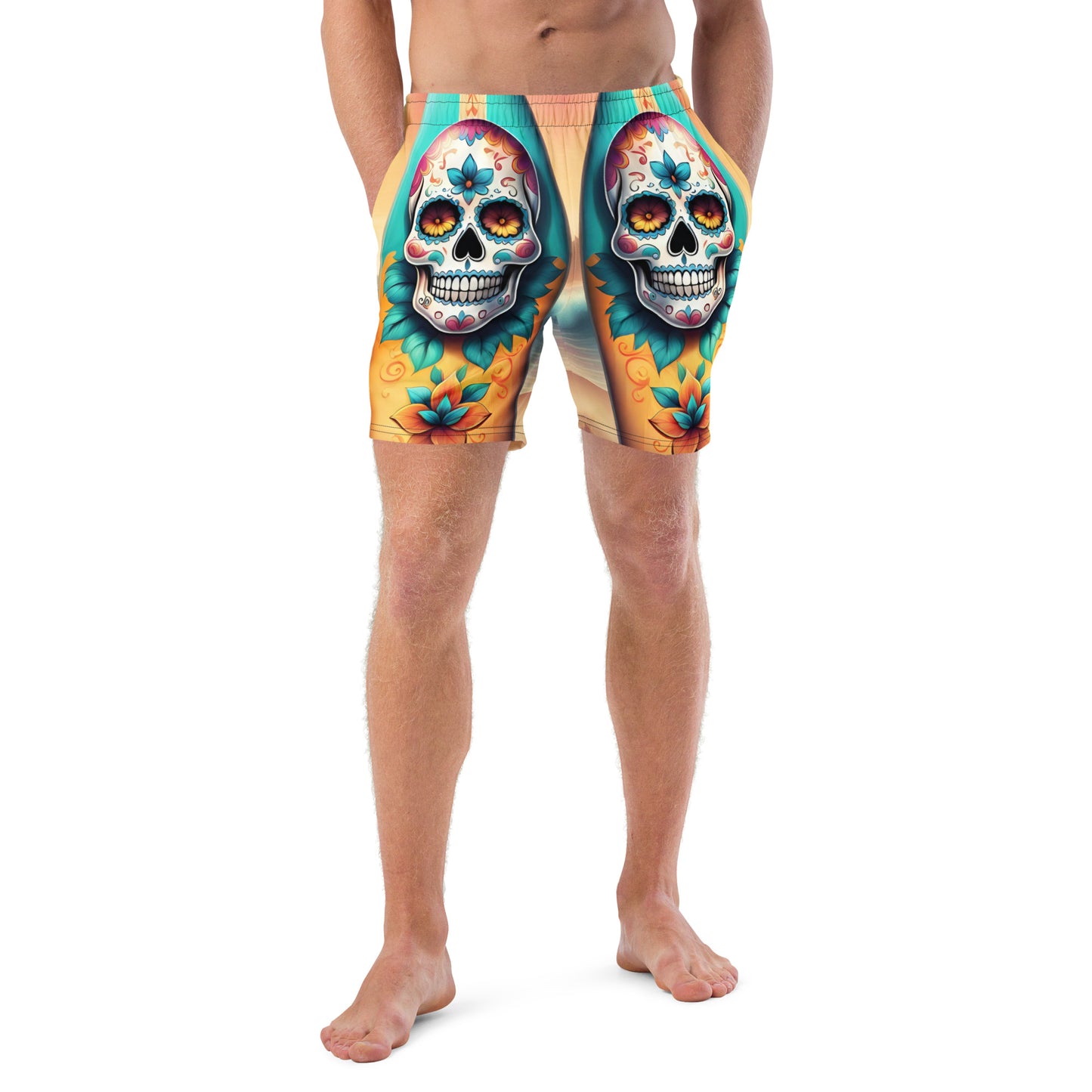SKULL SURFBOARD SWIM TRUNKS