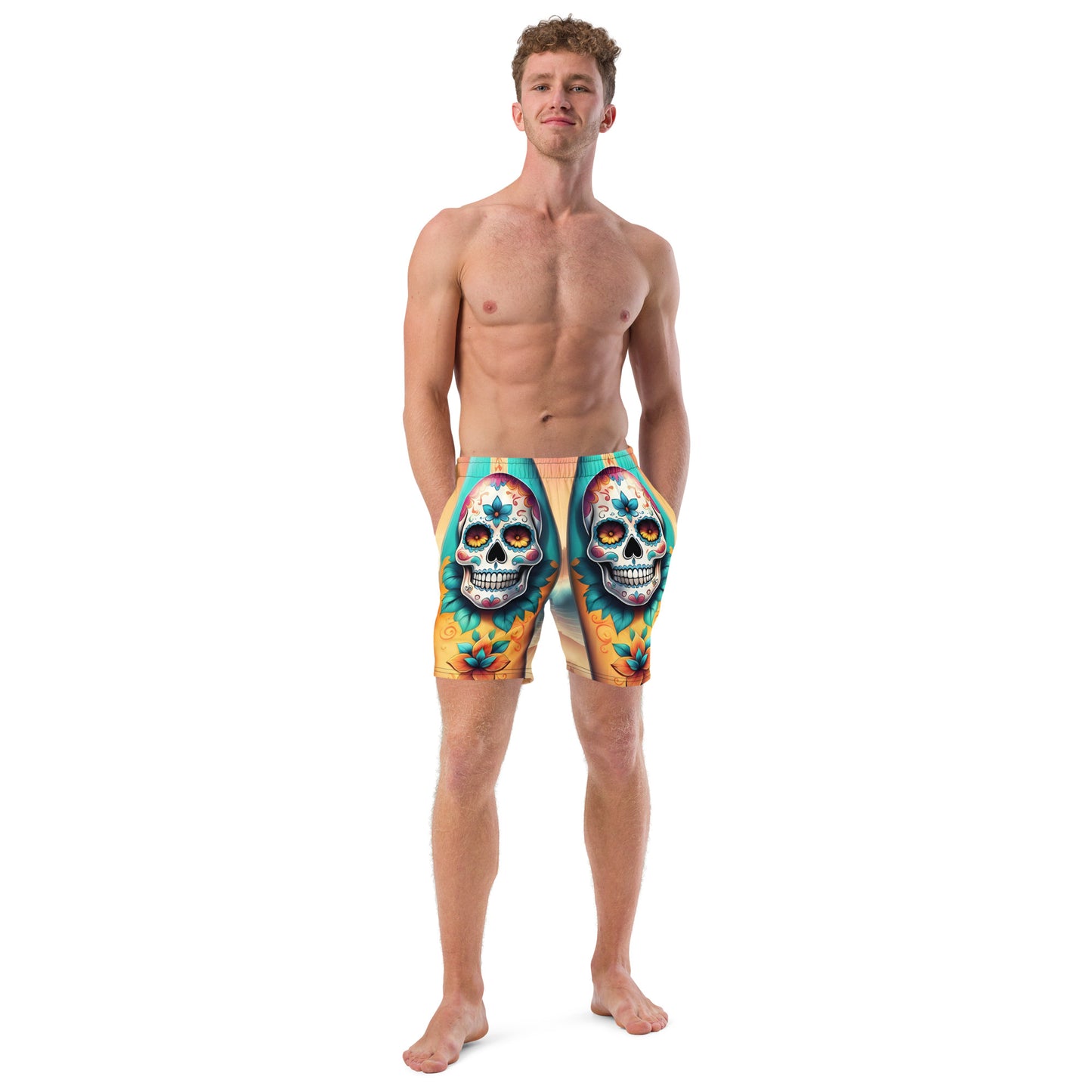 SKULL SURFBOARD SWIM TRUNKS
