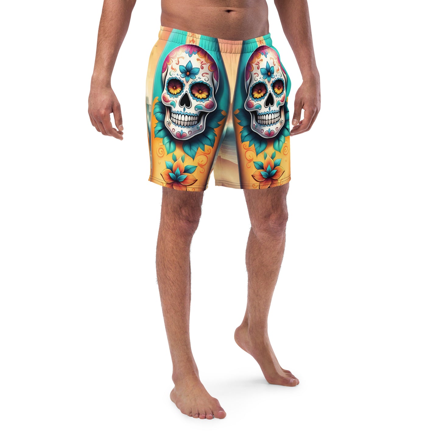 SKULL SURFBOARD SWIM TRUNKS