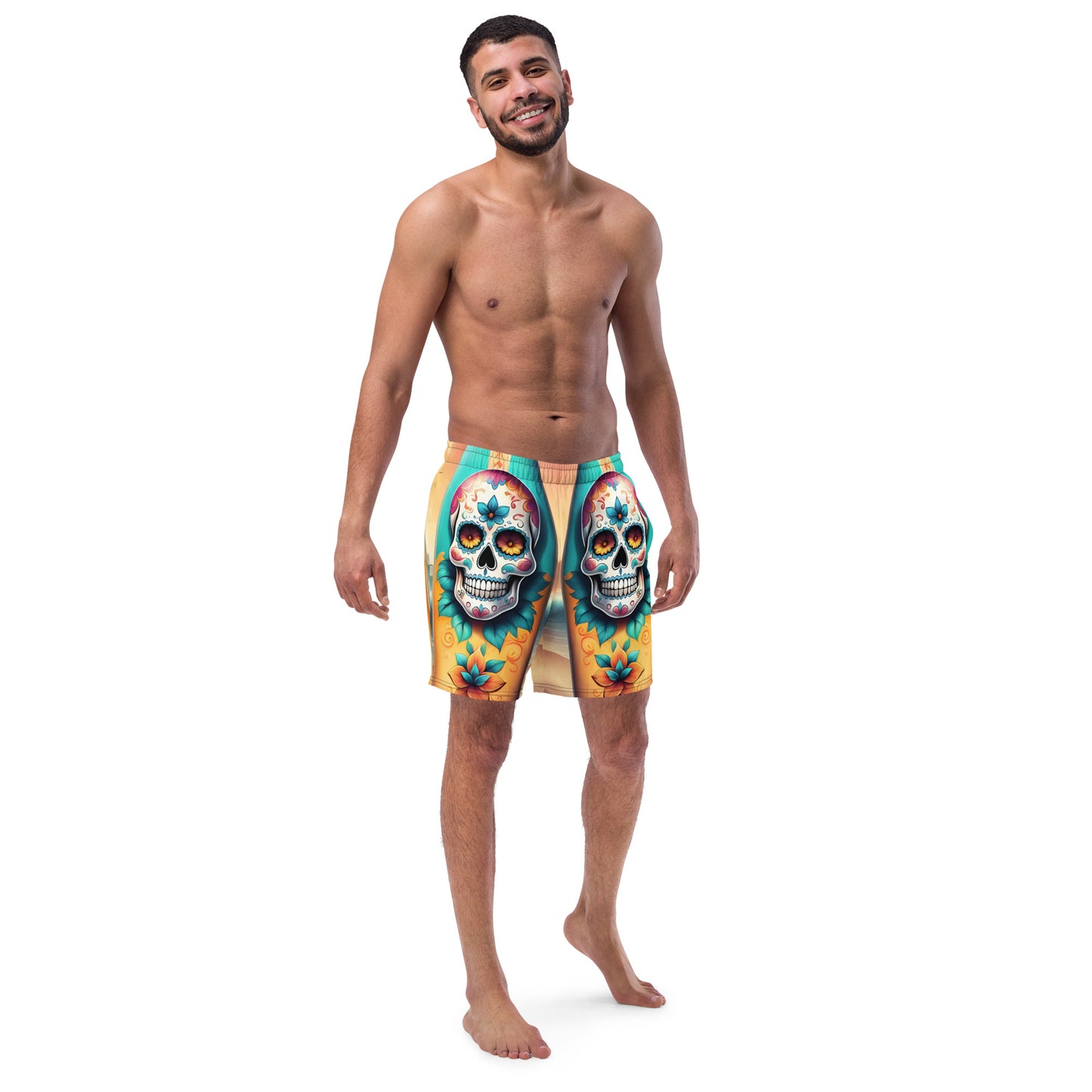 SKULL SURFBOARD SWIM TRUNKS