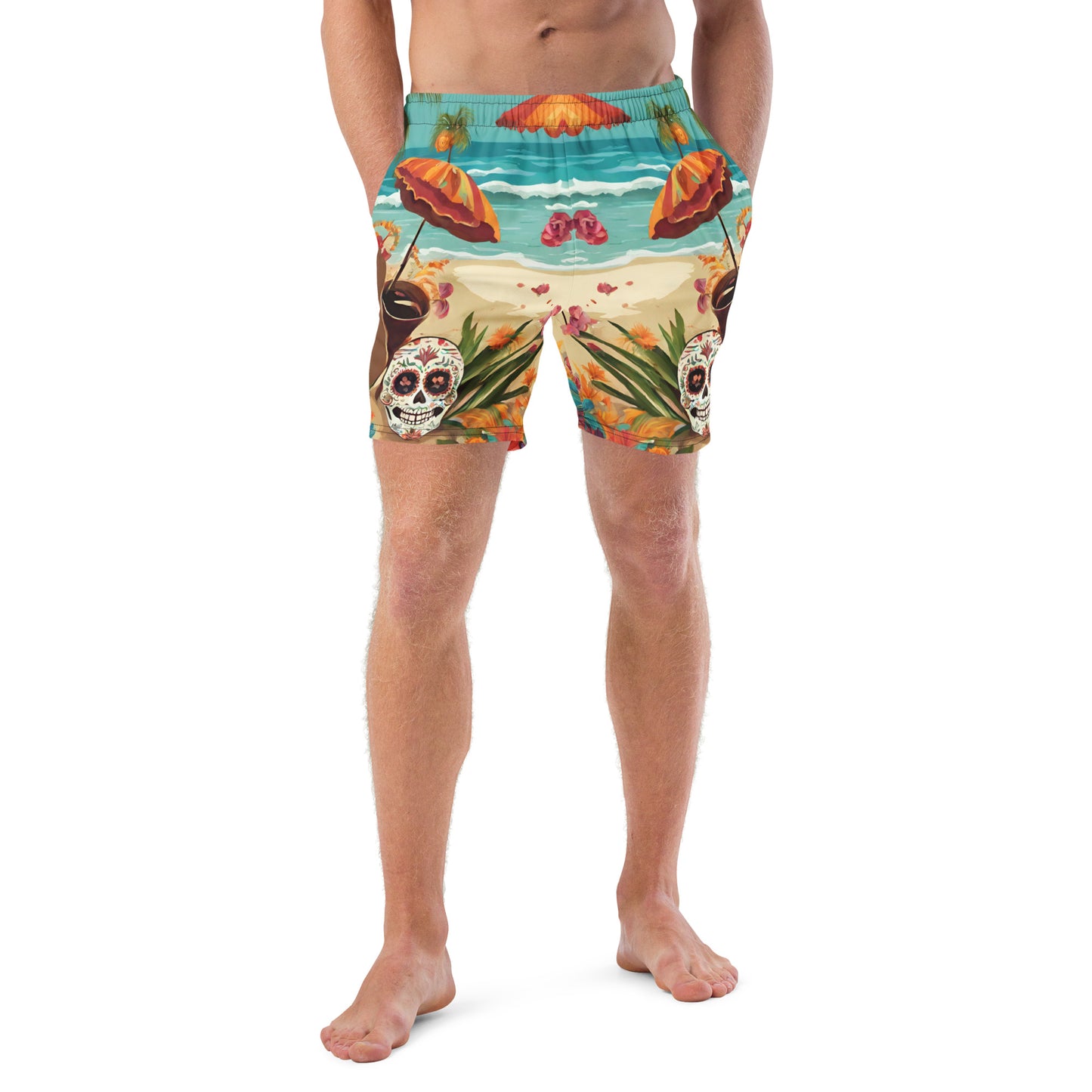 SUGAR SKULL ON THE SAND SWIM TRUNKS