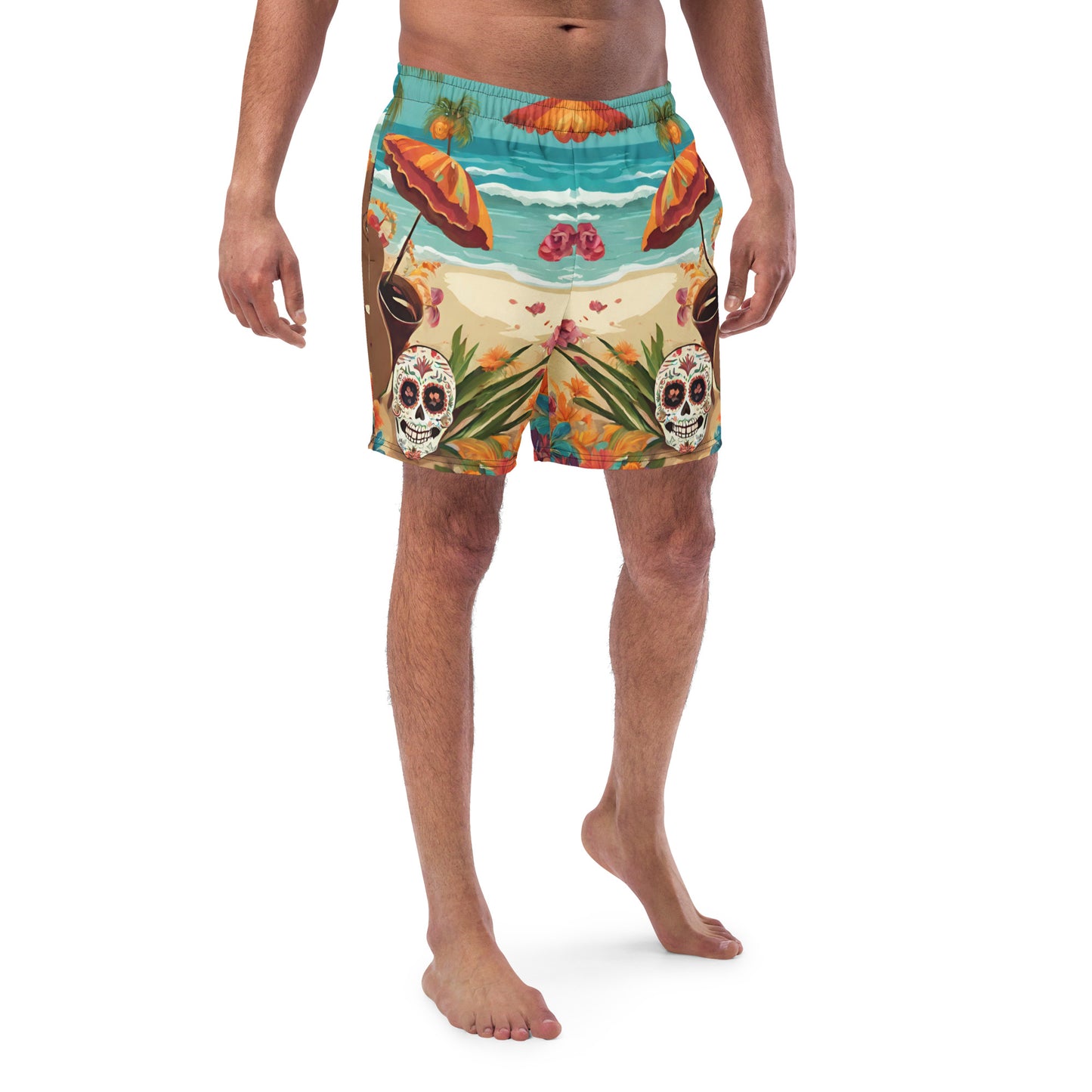 SUGAR SKULL ON THE SAND SWIM TRUNKS