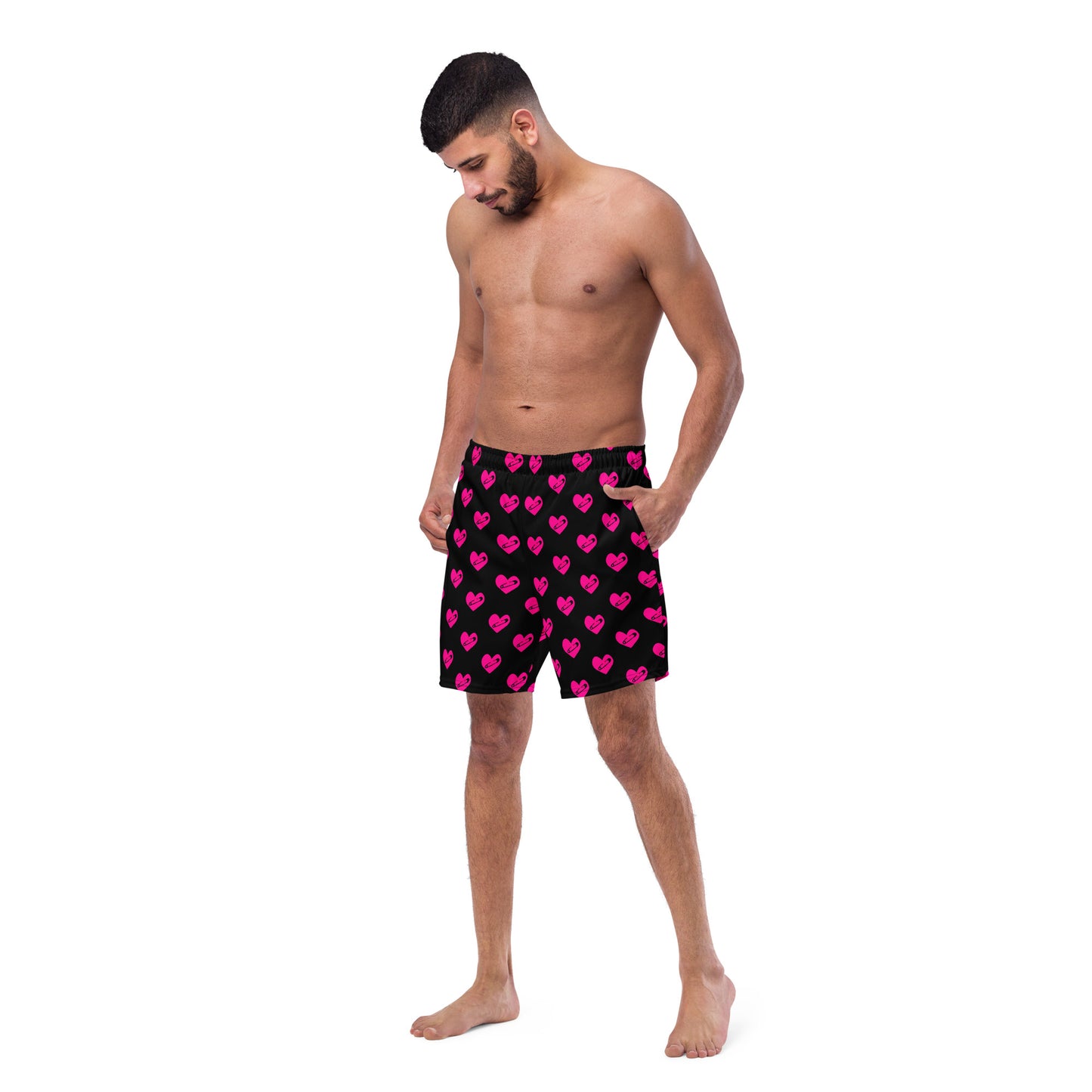 PINNED HEART SWIM TRUNKS