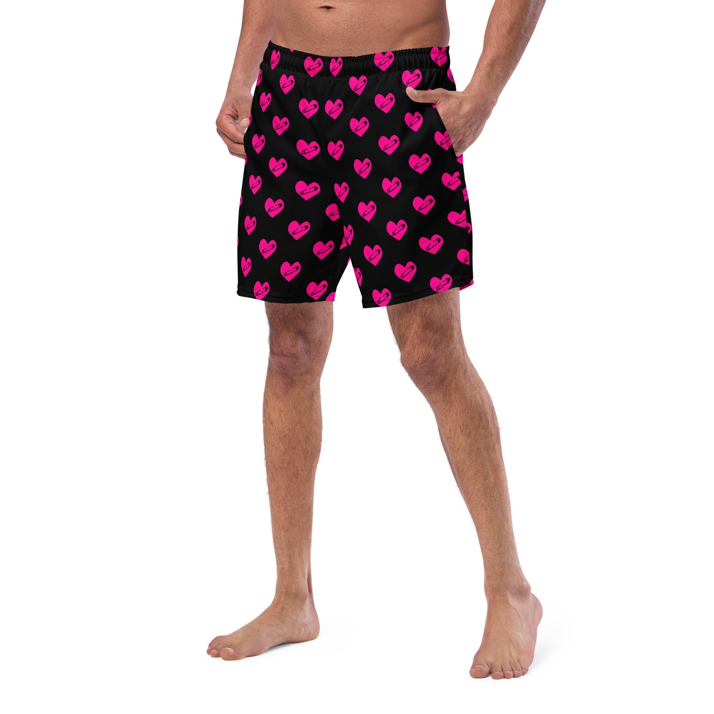 PINNED HEART SWIM TRUNKS