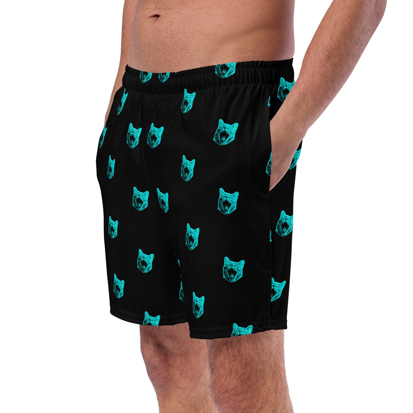 ELECTRIC BLUE CAT SWIM TRUNKS