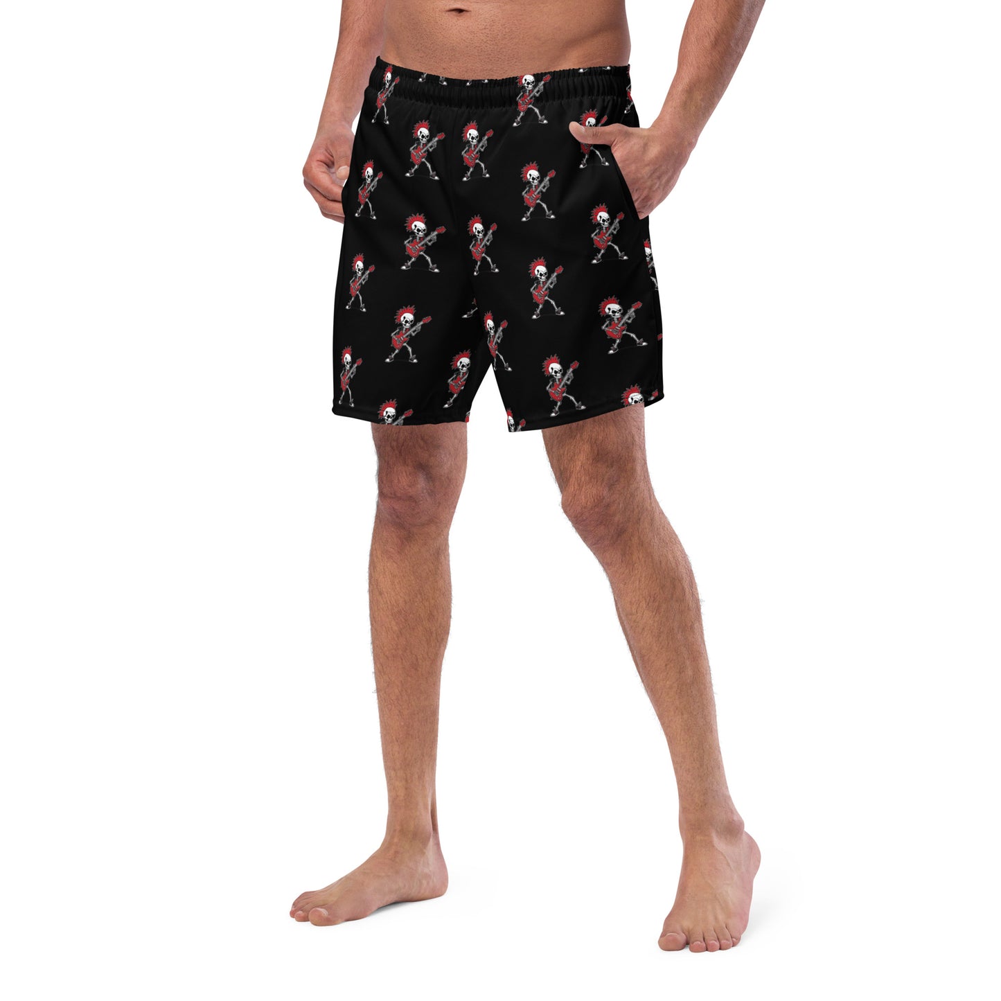 RED GUITAR SWIM TRUNKS