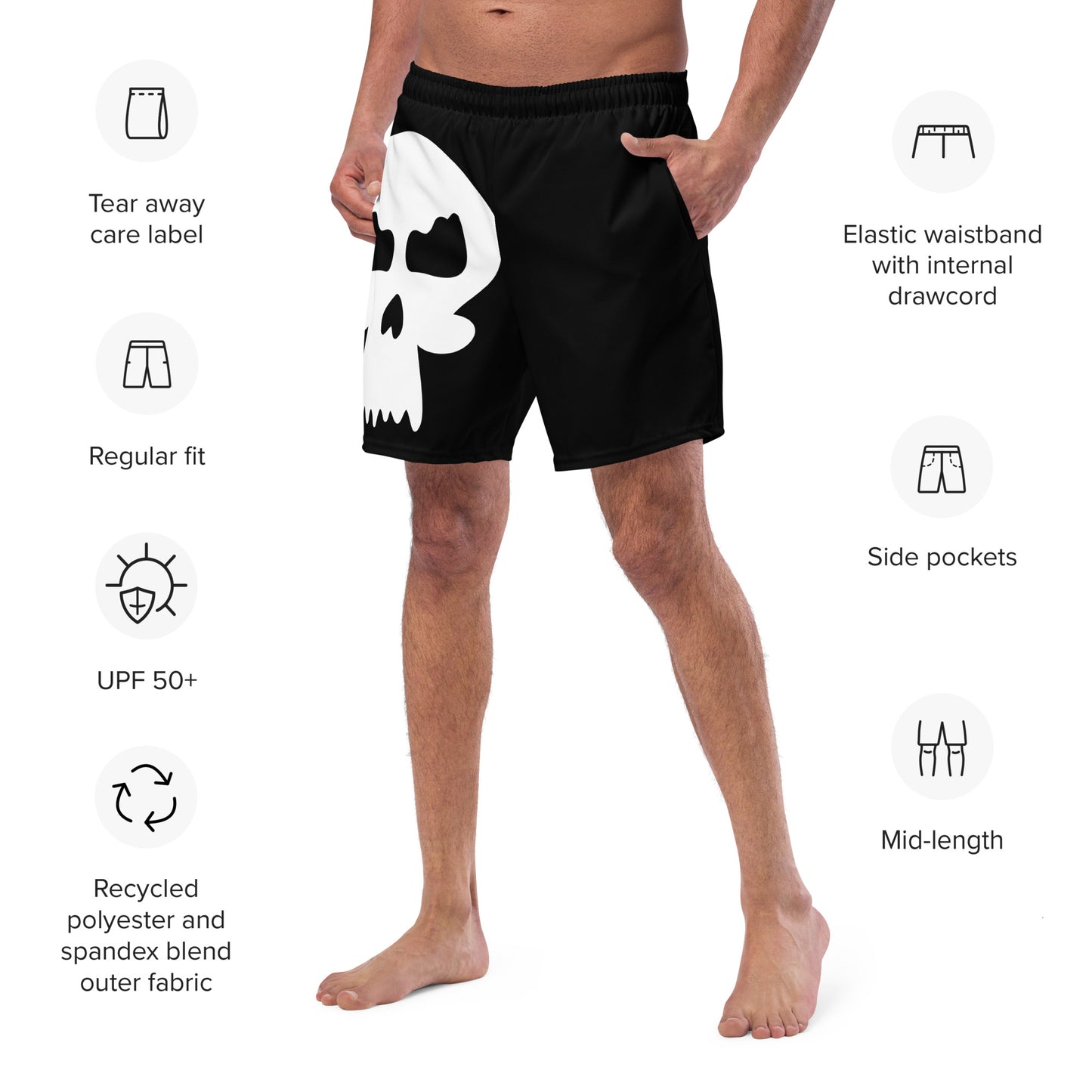 SINISTER SKULL SWIM TRUNKS