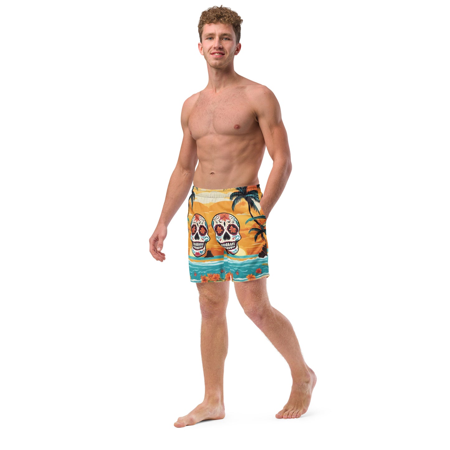 SUGAR SKULL SUNSET SWIM TRUNKS