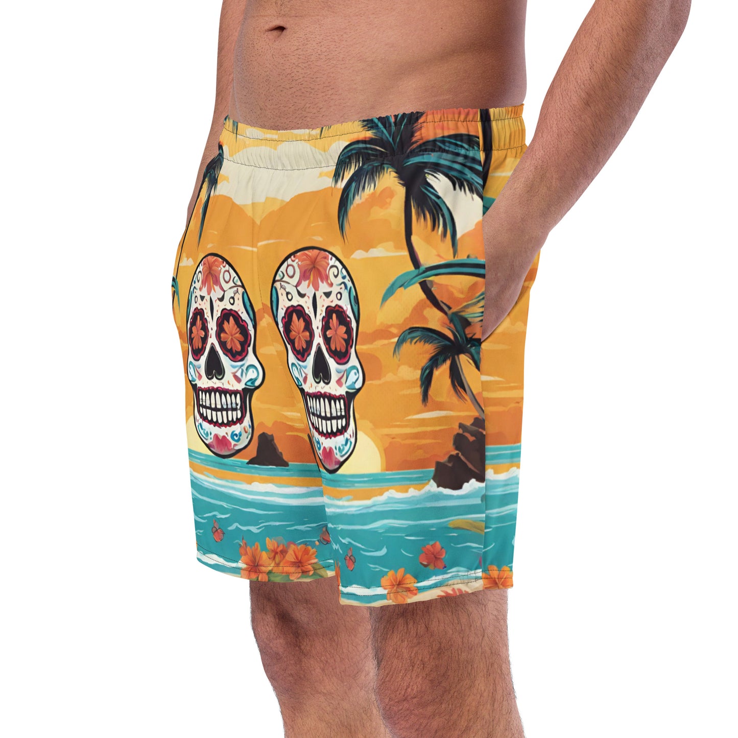 SUGAR SKULL SUNSET SWIM TRUNKS