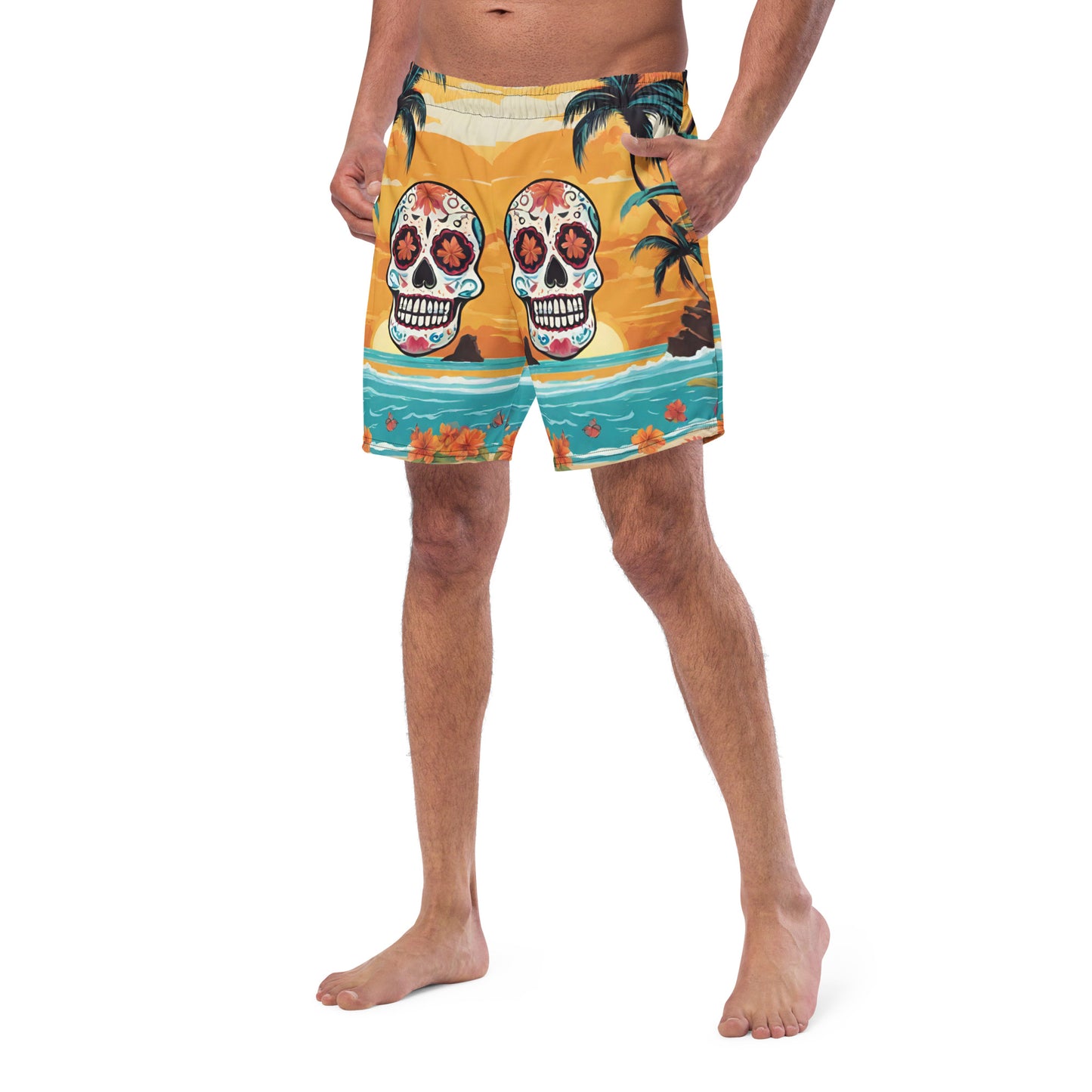 SUGAR SKULL SUNSET SWIM TRUNKS