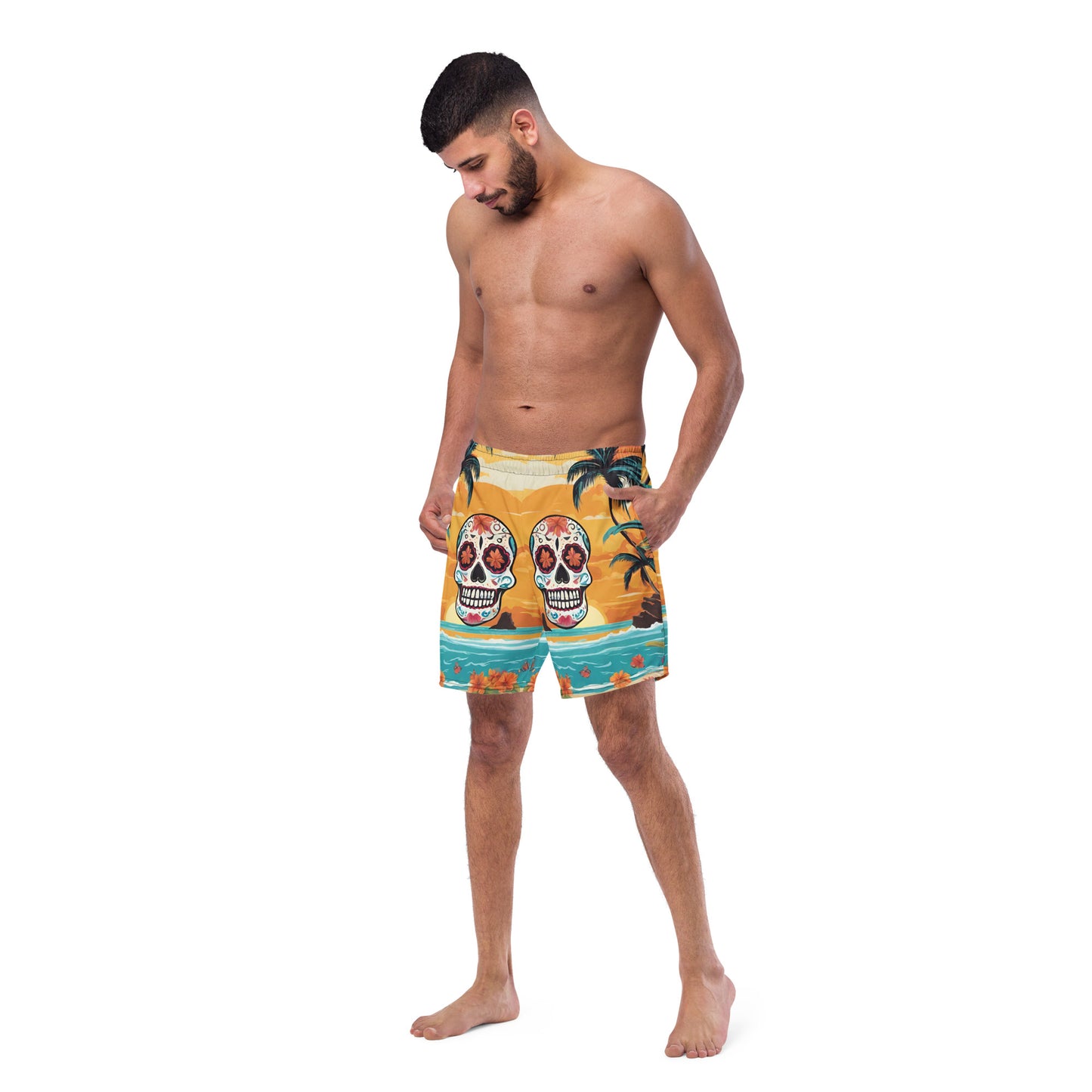 SUGAR SKULL SUNSET SWIM TRUNKS