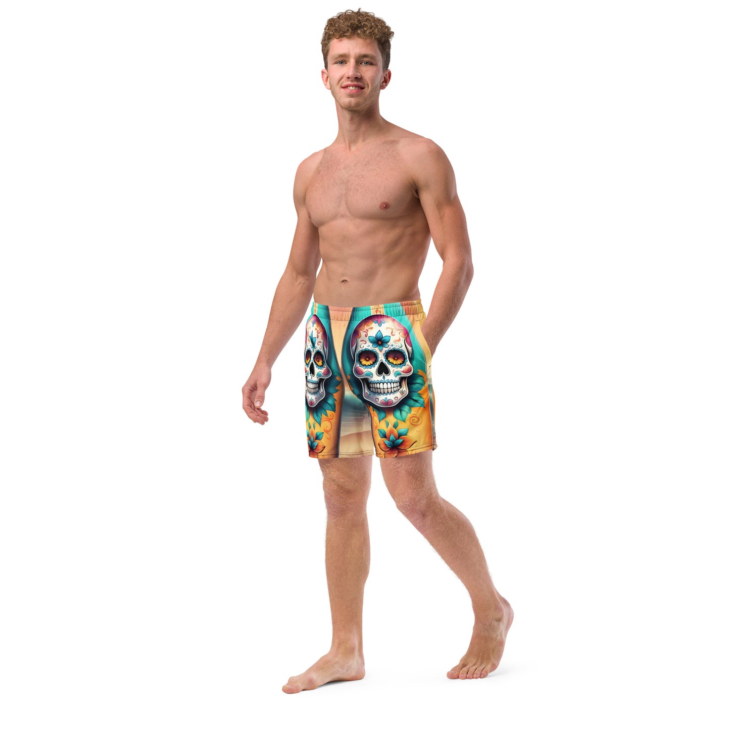SKULL SURFBOARD SWIM TRUNKS