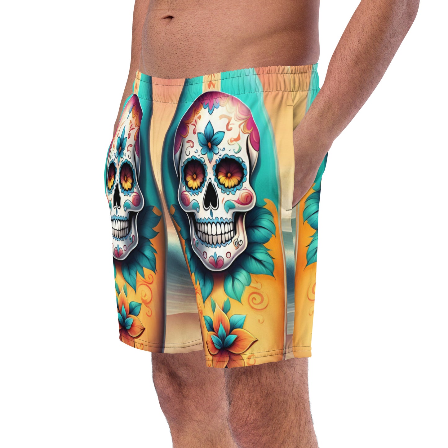 SKULL SURFBOARD SWIM TRUNKS
