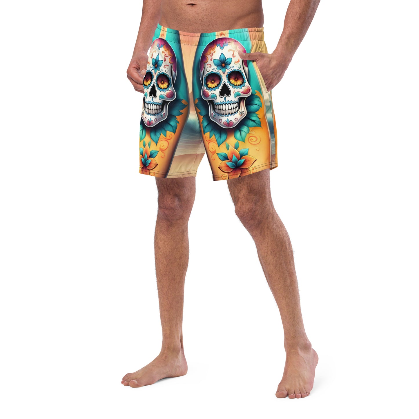 SKULL SURFBOARD SWIM TRUNKS