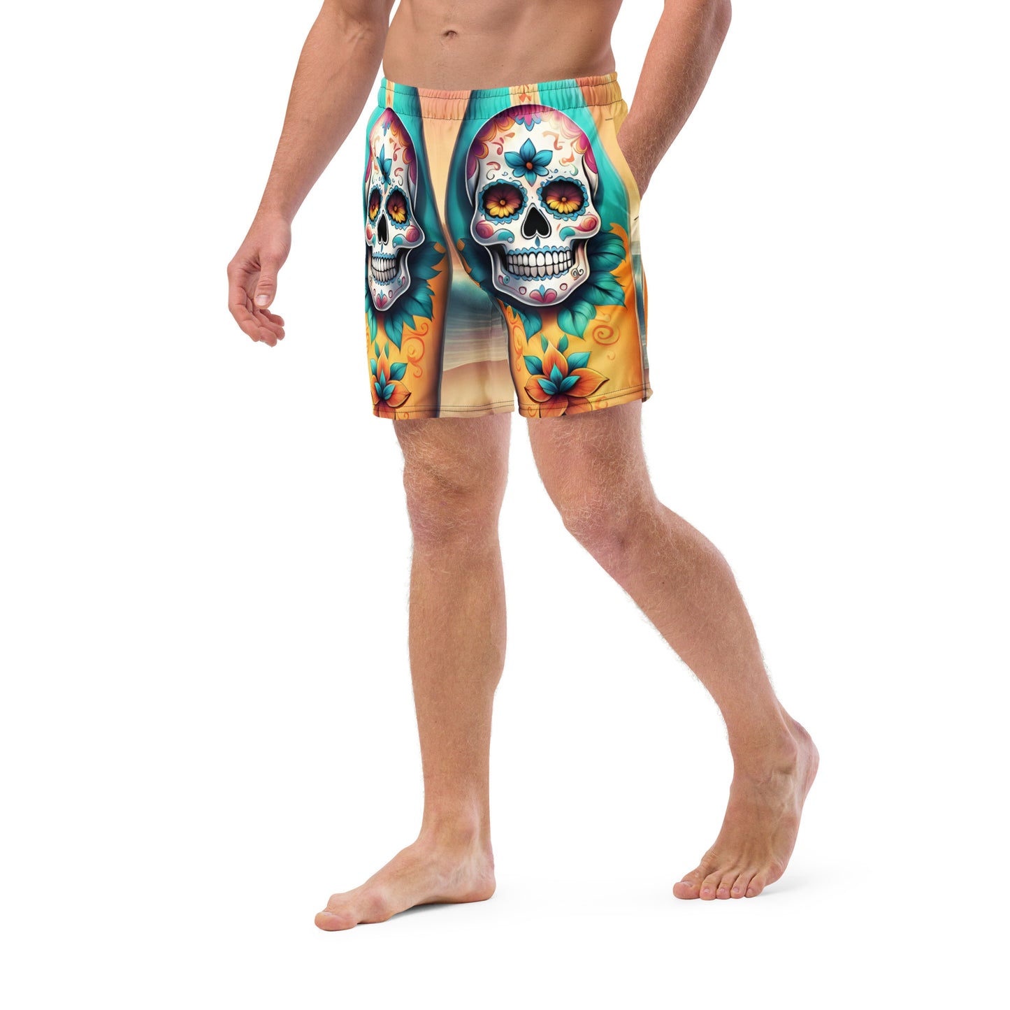 SKULL SURFBOARD SWIM TRUNKS
