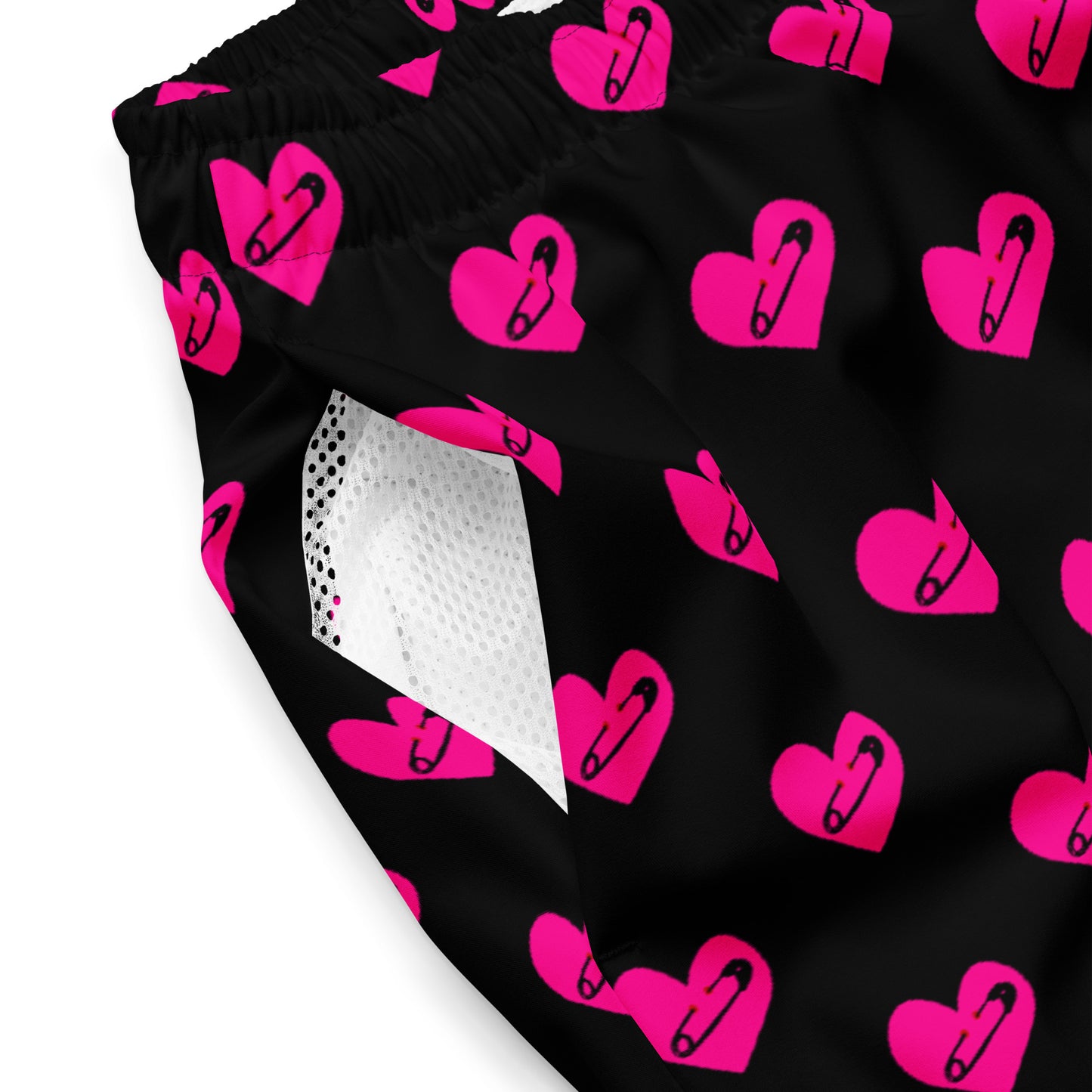 PINNED HEART SWIM TRUNKS