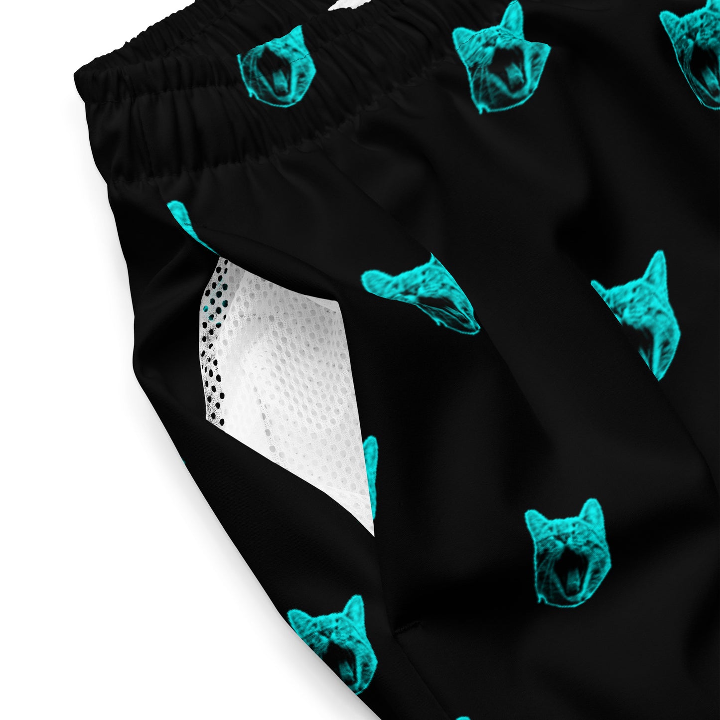 ELECTRIC BLUE CAT SWIM TRUNKS