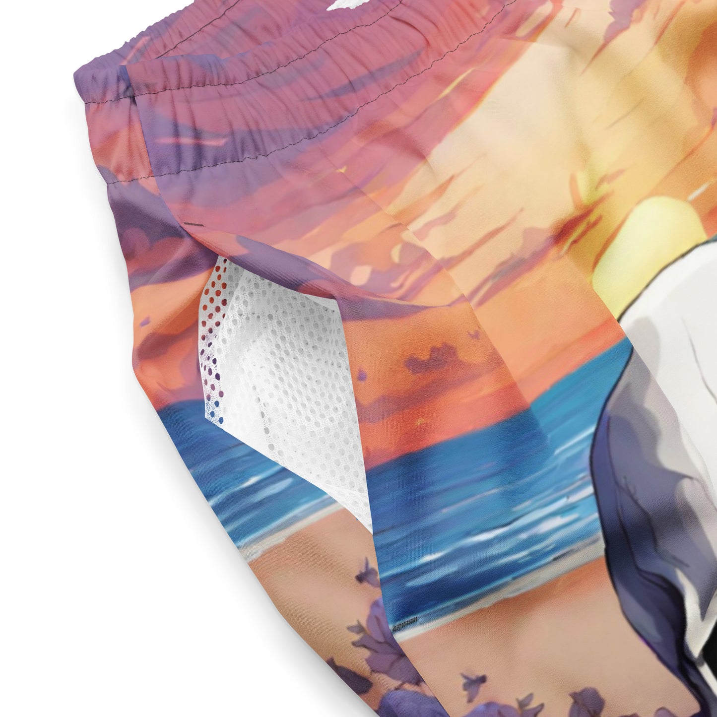 PURPLE SUNSET SKULL SWIM TRUNKS