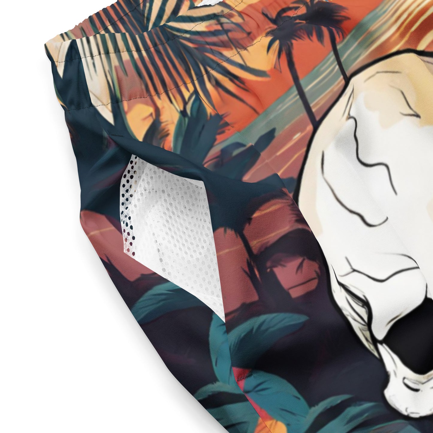 RETRO TROPICAL SKULL SWIM TRUNKS
