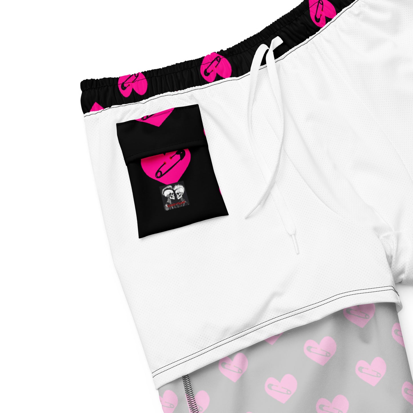 PINNED HEART SWIM TRUNKS