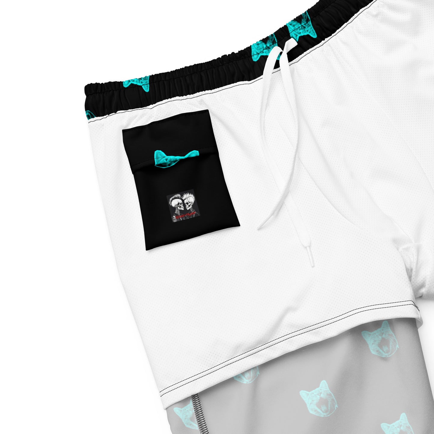 ELECTRIC BLUE CAT SWIM TRUNKS