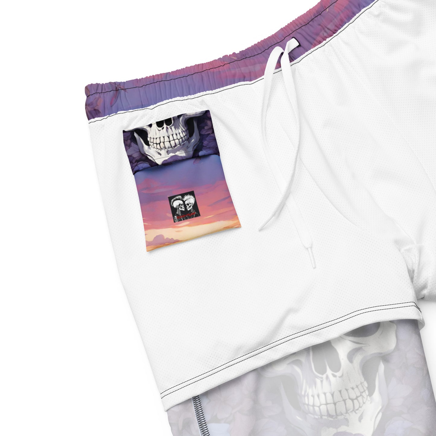 PURPLE SUNSET SKULL SWIM TRUNKS