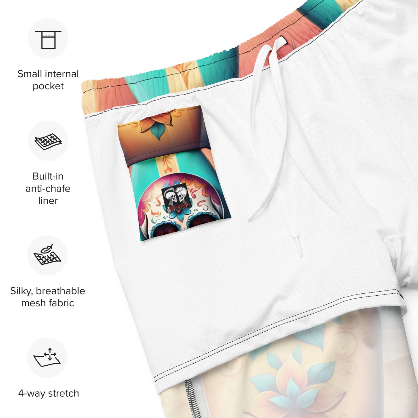 SKULL SURFBOARD SWIM TRUNKS