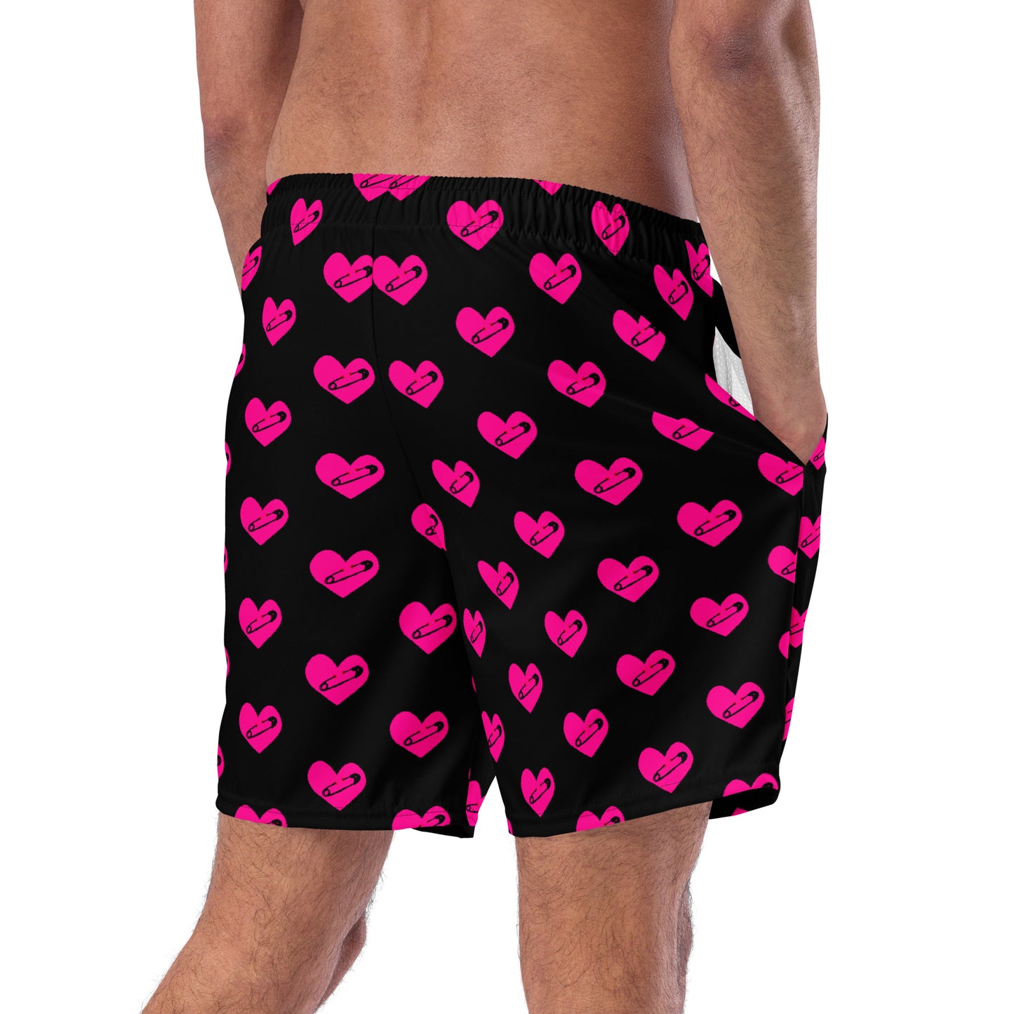 PINNED HEART SWIM TRUNKS