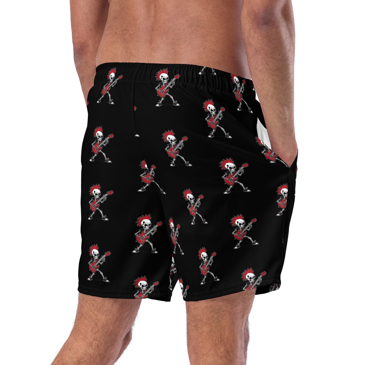 RED GUITAR SWIM TRUNKS