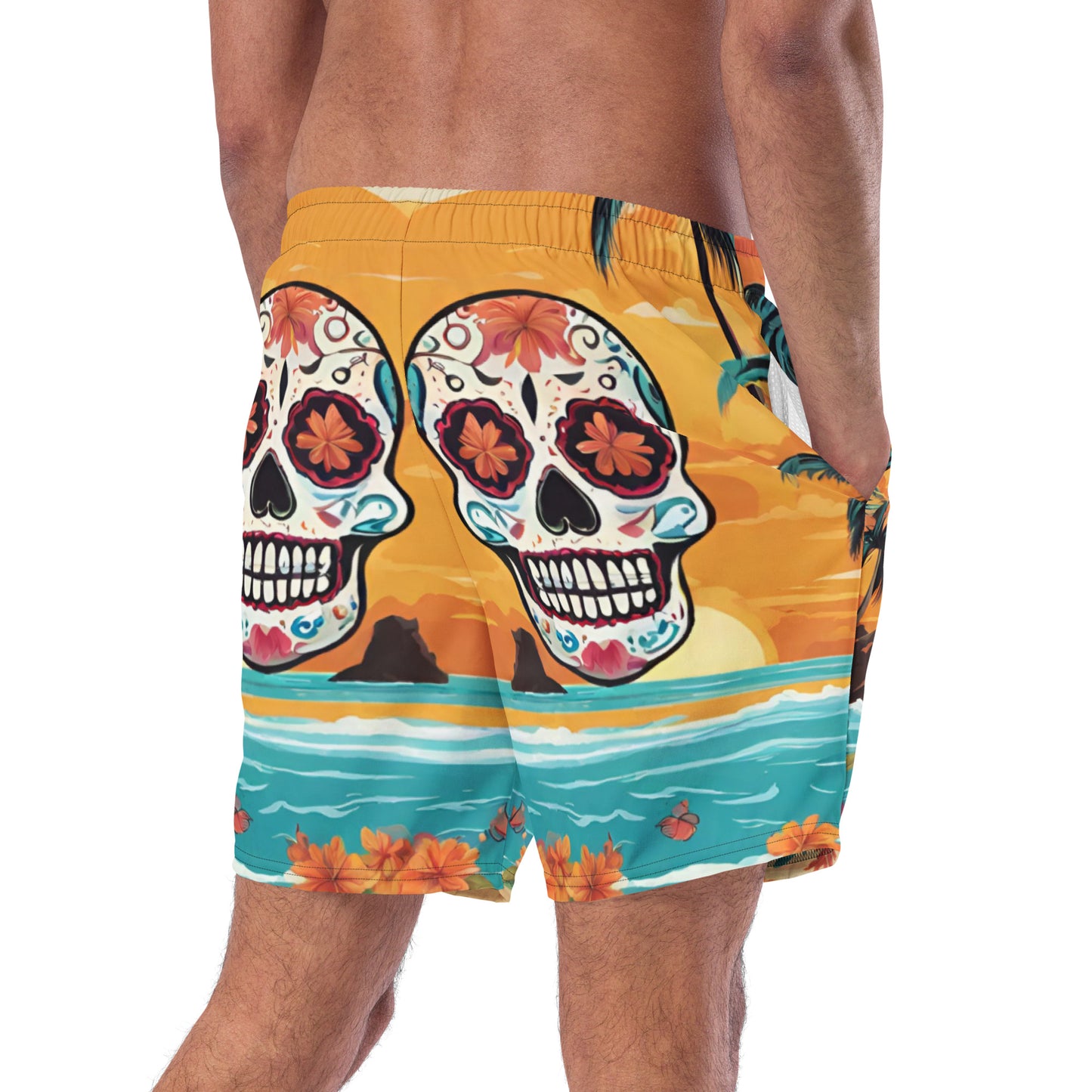SUGAR SKULL SUNSET SWIM TRUNKS
